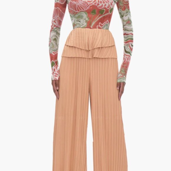 Andrea Iyamah LINEA TOFFEE PLEATED PANTS Size XL - Picture 6 of 13